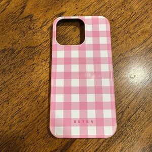 Pink Checkered Gingham iPhone 15 Pro Max Case